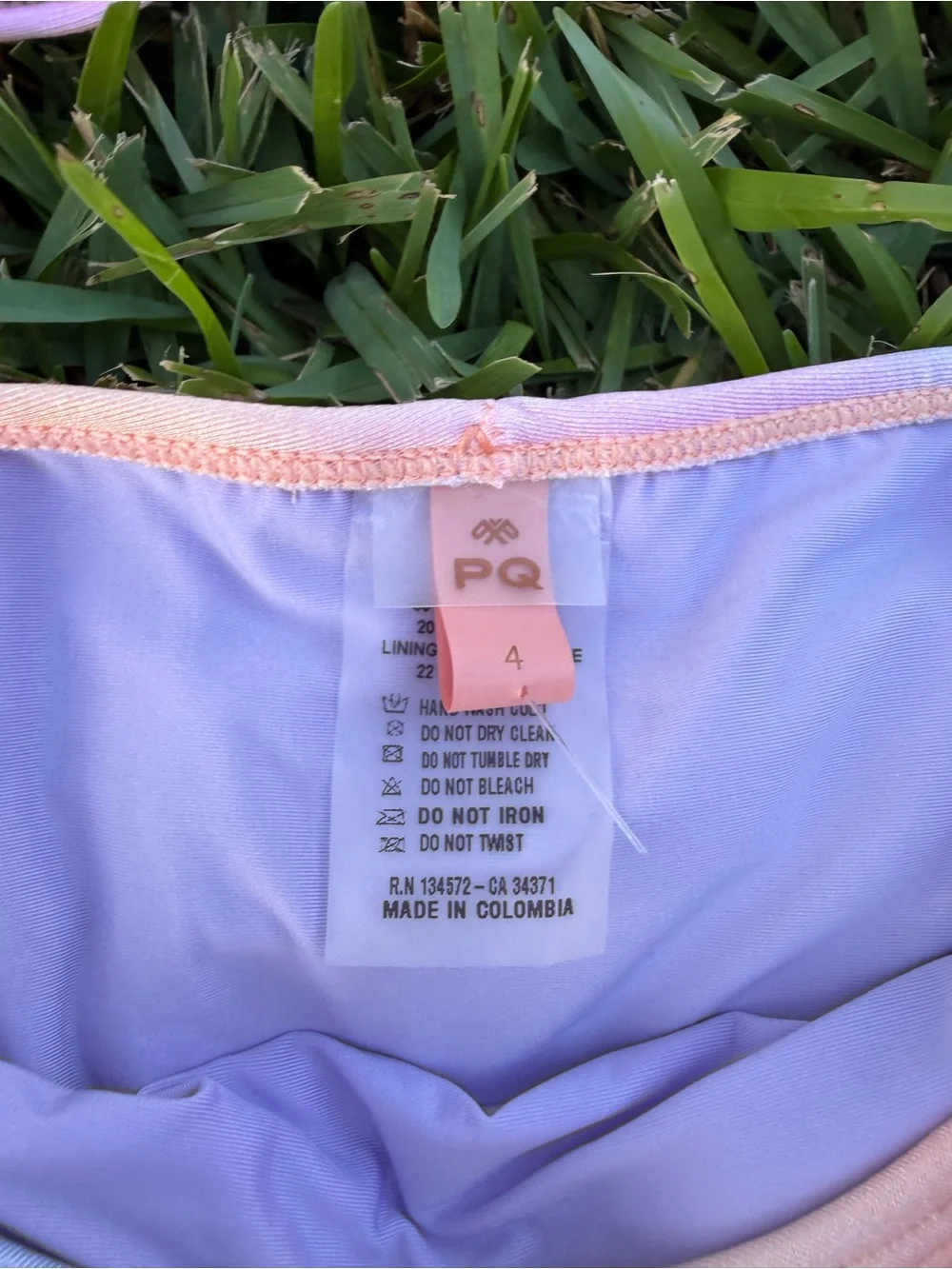 NWT PQ Girls Golden Hour Pom Pom Bikini Set Size 4 Rainbow Ruffle MSRP $78